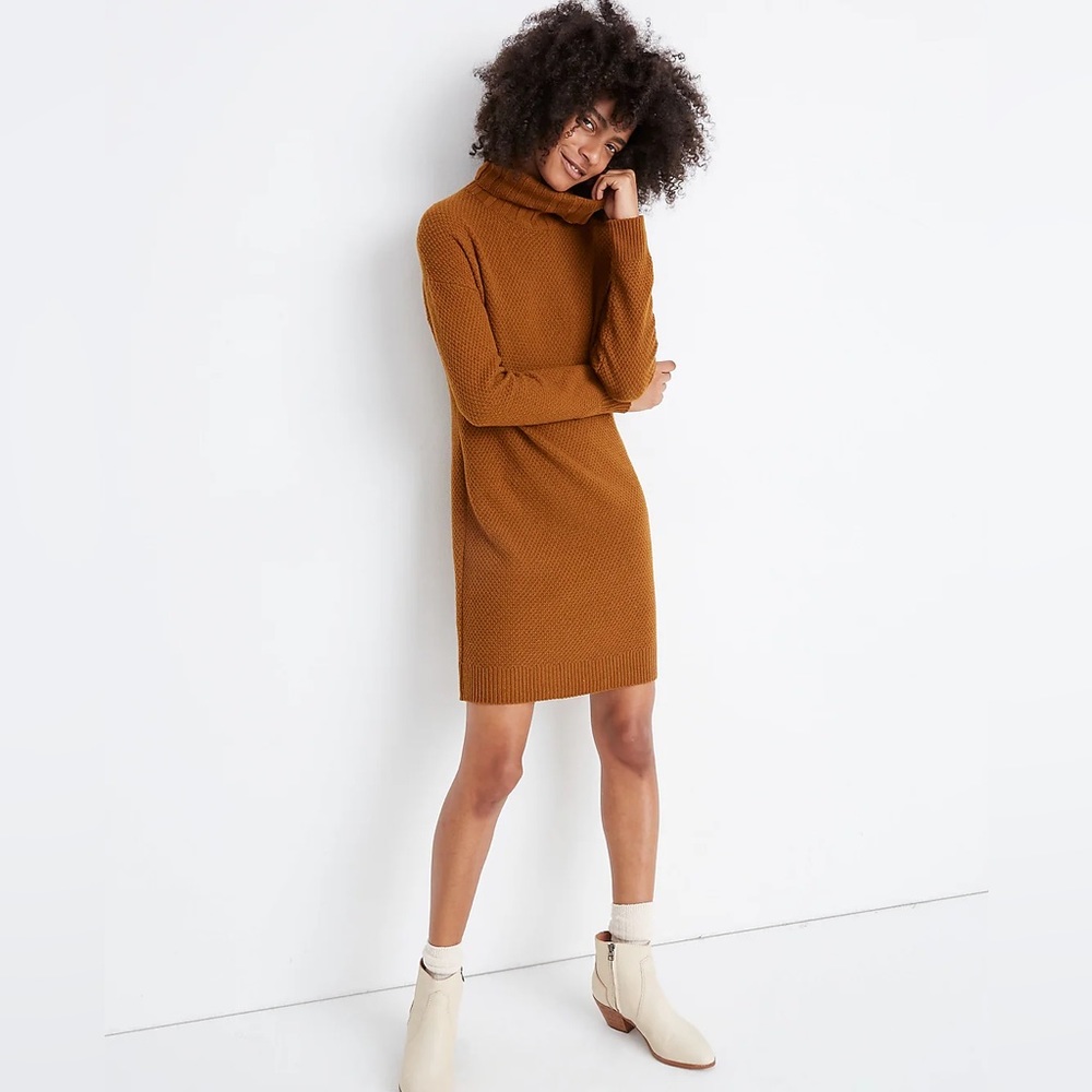 ✔️ MADEWELL Foldover Turtleneck Sweater Dress🍁